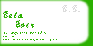 bela boer business card