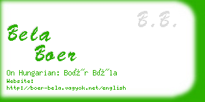 bela boer business card